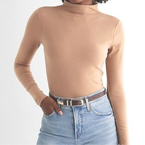 Body Contour Cozy Mock Neck Long Sleeve Tee